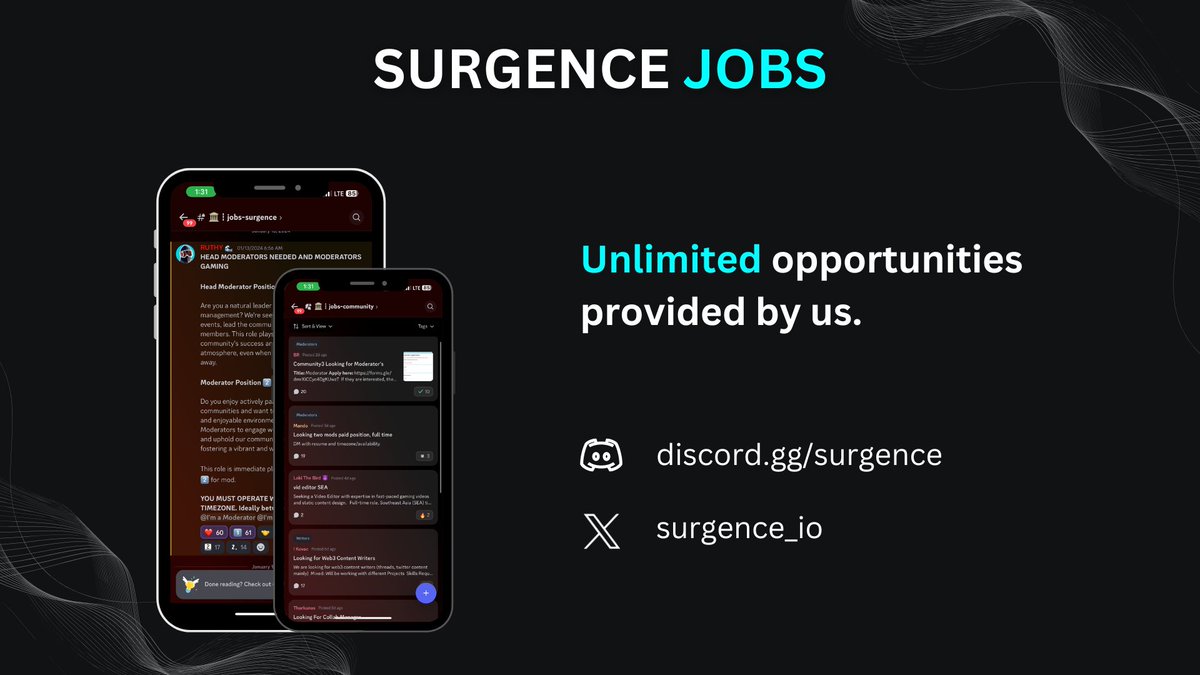 SUrgence Gonna Make It.

We have been building Surgence for two years with the aim of incubating builders and curating an empowering collective.

Recently, we added a community job board on top of the official Surgence job board, and members have already started hiring one