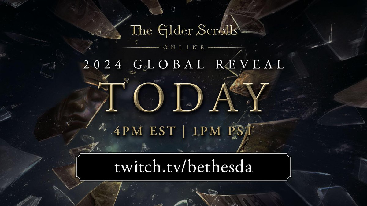 Today's the day! Find out what awaits.

⏰ 4:00 PM ET/21:00 UTC 
📺 twitch.tv/bethesda