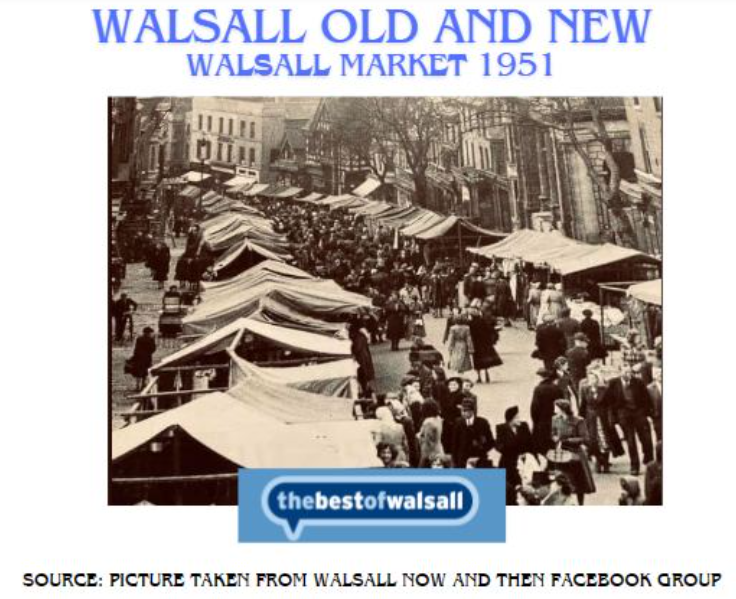 📷Walsall Old And New📷
Did you know?..... In 1818, the directory of Staffordshire listed Walsall as having the second largest market in the country?
This is a photograph taken of Walsall Market in 1951, in full swing.
Does anyone remember these days?