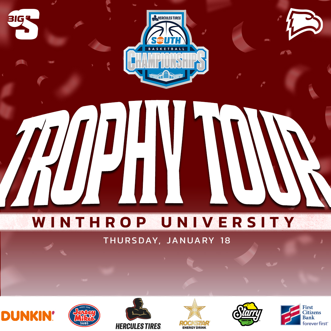 Big South Conference (@bigsouthsports) on Twitter photo Trophy Tour ๐ค <a href="/ESPNU/">ESPNU</a>
The <a href="/HerculesTires/">Hercules Tires</a> Big South Basketball ๐๐ซ๐จ๐ฉ๐ก๐ฒ ๐๐จ๐ฎ๐ซ makes a stop at Winthrop Coliseum for tonight's Wildcard matchup between <a href="/Winthrop_MBB/">Winthrop Basketball</a> & <a href="/UNCAvlMBB/">Asheville Basketball</a>! ๐ Trophy Tour ๐ค <a href="/ESPNU/">ESPNU</a>
The <a href="/HerculesTires/">Hercules Tires</a> Big South Basketball ๐๐ซ๐จ๐ฉ๐ก๐ฒ ๐๐จ๐ฎ๐ซ makes a stop at Winthrop Coliseum for tonight's Wildcard matchup between <a href="/Winthrop_MBB/">Winthrop Basketball</a> & <a href="/UNCAvlMBB/">Asheville Basketball</a>! ๐