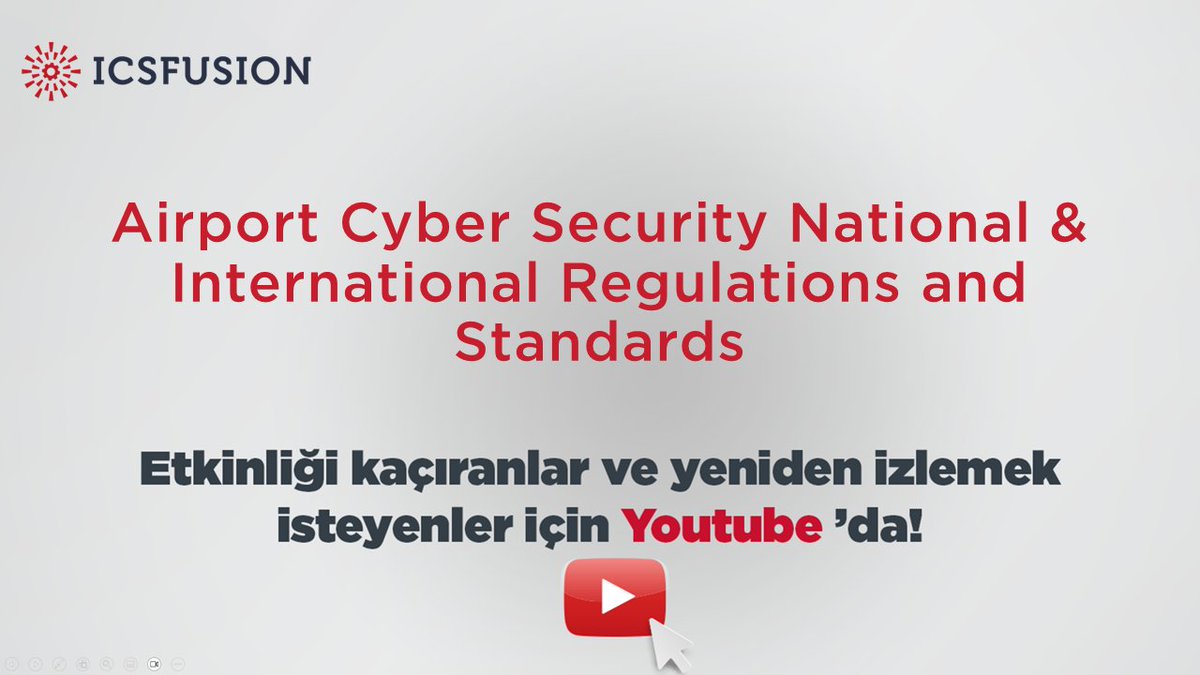 We recently had an insightful webinar on Airport Cybersecurity National and International Regulations and standards featuring experts in the field, Can Demirel and Volkan Vural. 🌐✈️

Watch it now on youtube!👇

lnkd.in/dq4maSyi