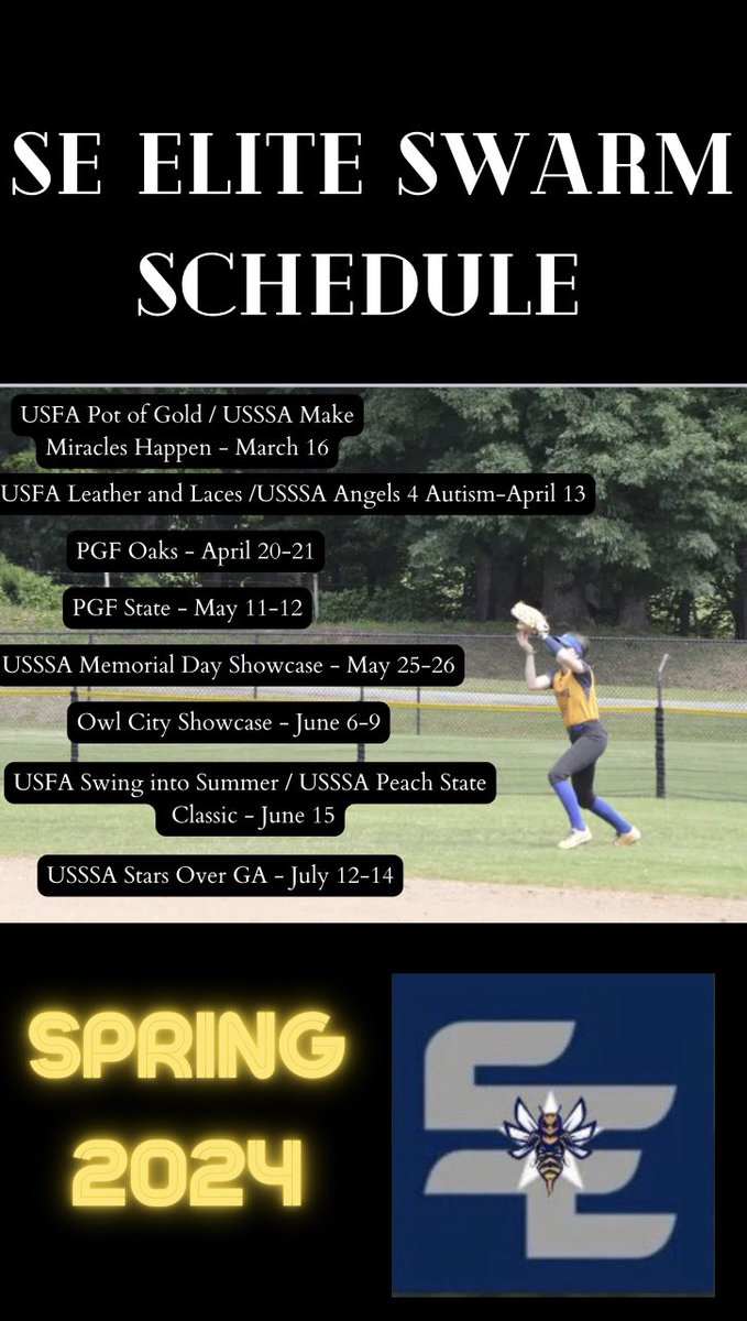 Here’s my Spring 2024 softball schedule! I’m excited to get started again!!! 🥎🥎<a href="/SE_Elite_Burg/">Southeast Elite Brandenburg</a> <a href="/SBRRetweets/">Softball Recruiting Reposts</a> #SEEliteSwarm