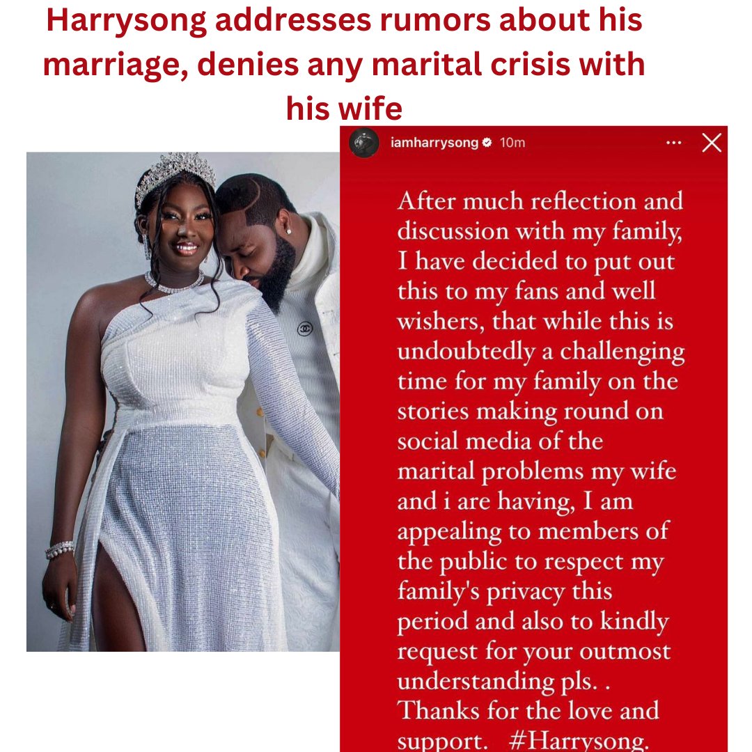 AprokovibesNg's tweet photo. Harrysong addresses rumors about his marriage, denies any marital crisis with his wife
https://t.co/qfASnXy1vw
#aprokovibesng
#trending #viral #harrysong #music #soccer #instablog #blogger #blogs # https://t.co/LdqcuMK7Ao
