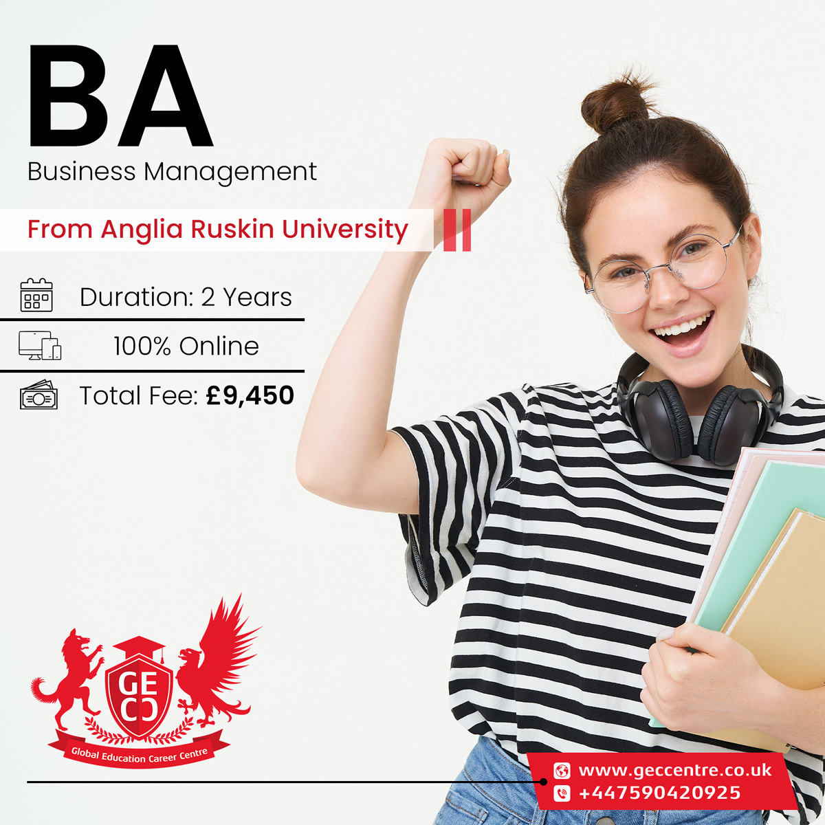 geccentre's tweet photo. Business Management from Anglia Ruskin University

Duration: 2 Years
100% Online
Total Fee: £9,450

Contact Us:
📞 +44 7590 420925
📩 info@geccentre.co.uk
🔗 https://t.co/pYmJ6iz0T4

#AngliaRuskinUniversity #businessmanager #business #BachelorofArts #ONLINEBA #onlineeducation https://t.co/uK0N9RjNJw