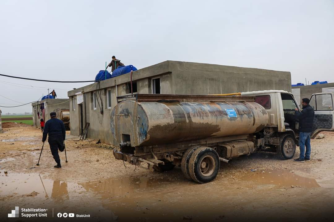 StabUnit's tweet photo. A project of securing drinking water in Sawran in northern Aleppo

For the second month in a row, @StabUnit continues securing sterile drinking water for the earthquake-affected families and residents who are not benefitting from the public water network in the city of Sawran+ https://t.co/CnzpAhFBbV