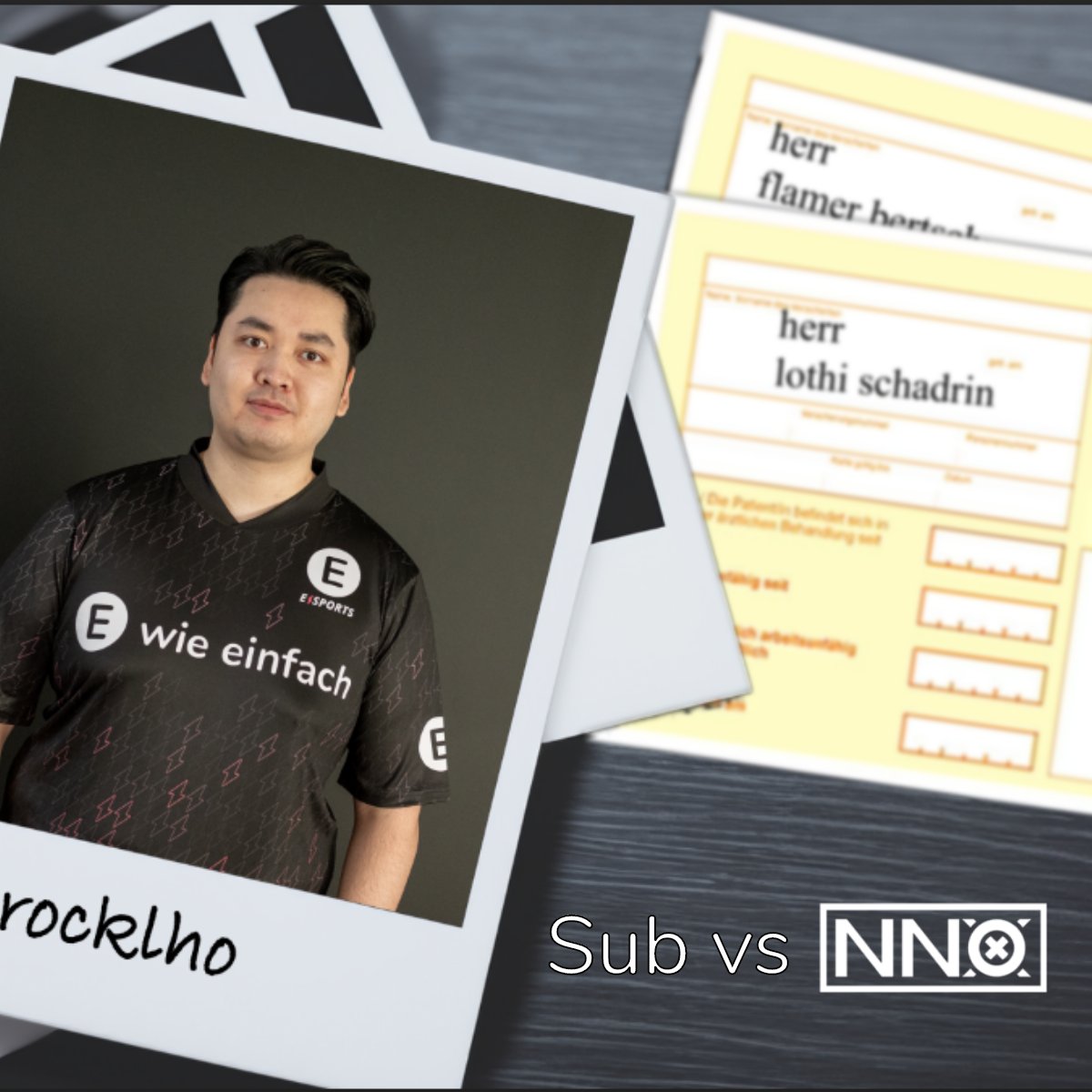 E_WIE_ESPORTS's tweet photo. 🔝 @Rocklho wird heute als Substitute gegen NNO einspringen!

Auf Grund von gleich doppelter Erkrankung 🤧  wird uns Felix heute auf der Toplane unterstützen - vielen Dank an ihn! 🫶 https://t.co/g8q1VGl8L7