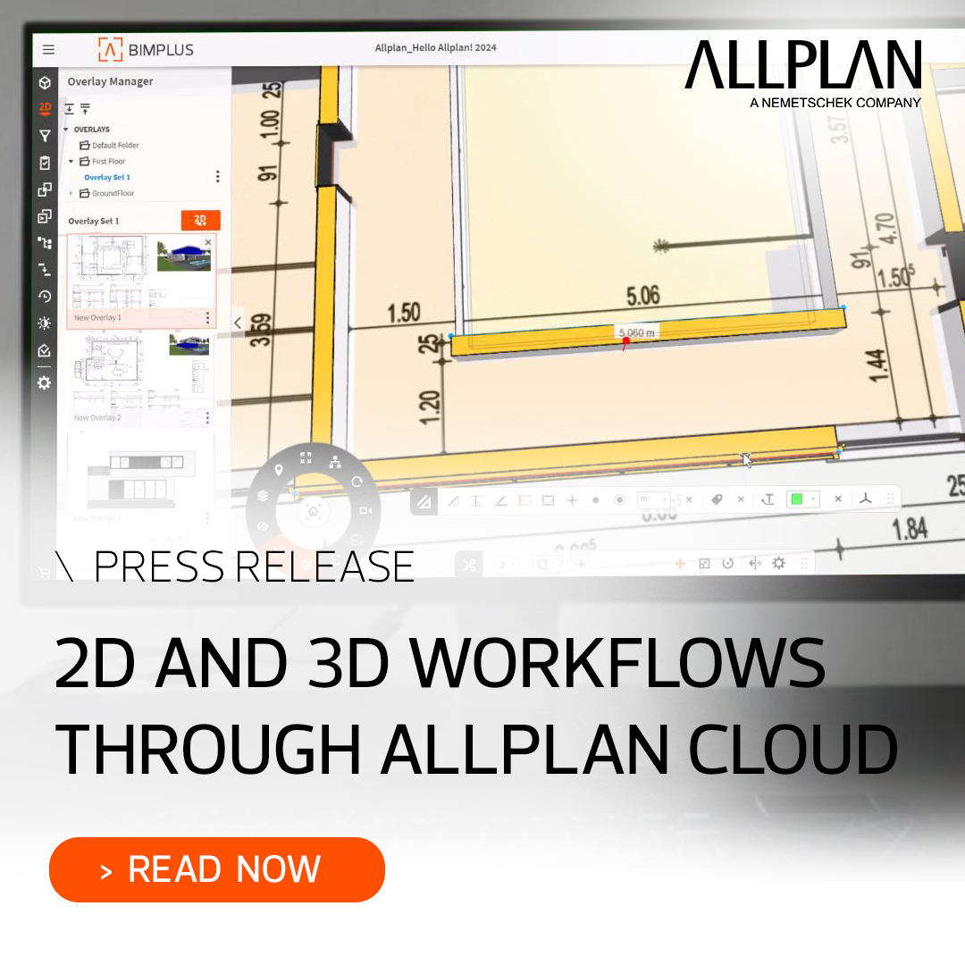 Introducing the #Bimplus Overlay functionality in Allplan Cloud services for Allplan Subscription users, seamlessly connecting 2D and 3D workflows for superior design-to-build processes. hubs.li/Q02gV0_30