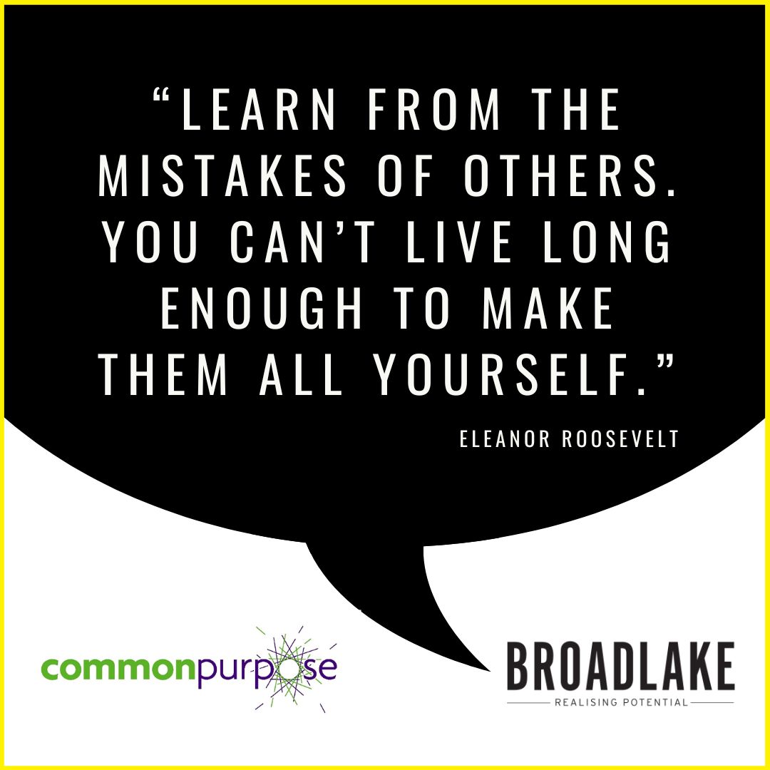 “Learn from the mistakes of others. You can’t live long enough to make them all yourself.” Eleanor Roosevelt. Proud to be partnered with @CommonPurposeIE on their Senior Leaders Programme - great Q&A with @BroadlakePete & Brian Crowley yesterday! @DaraConnolly3