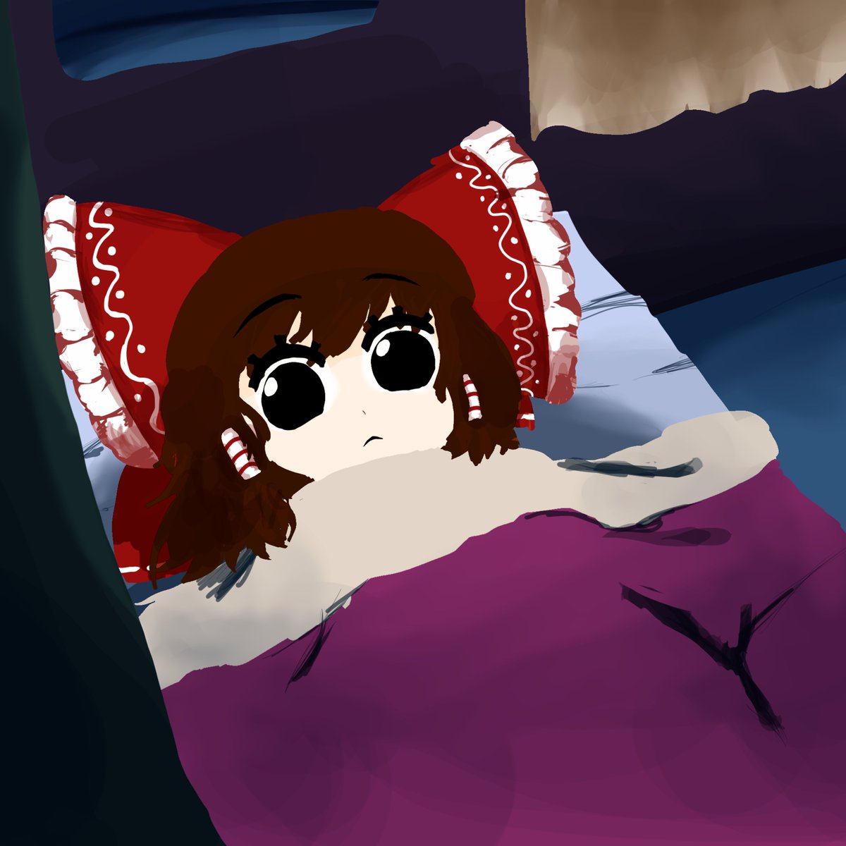 Reimu in bed.
#東方Project　 #touhou
x.com/LinnyUwU/statu…