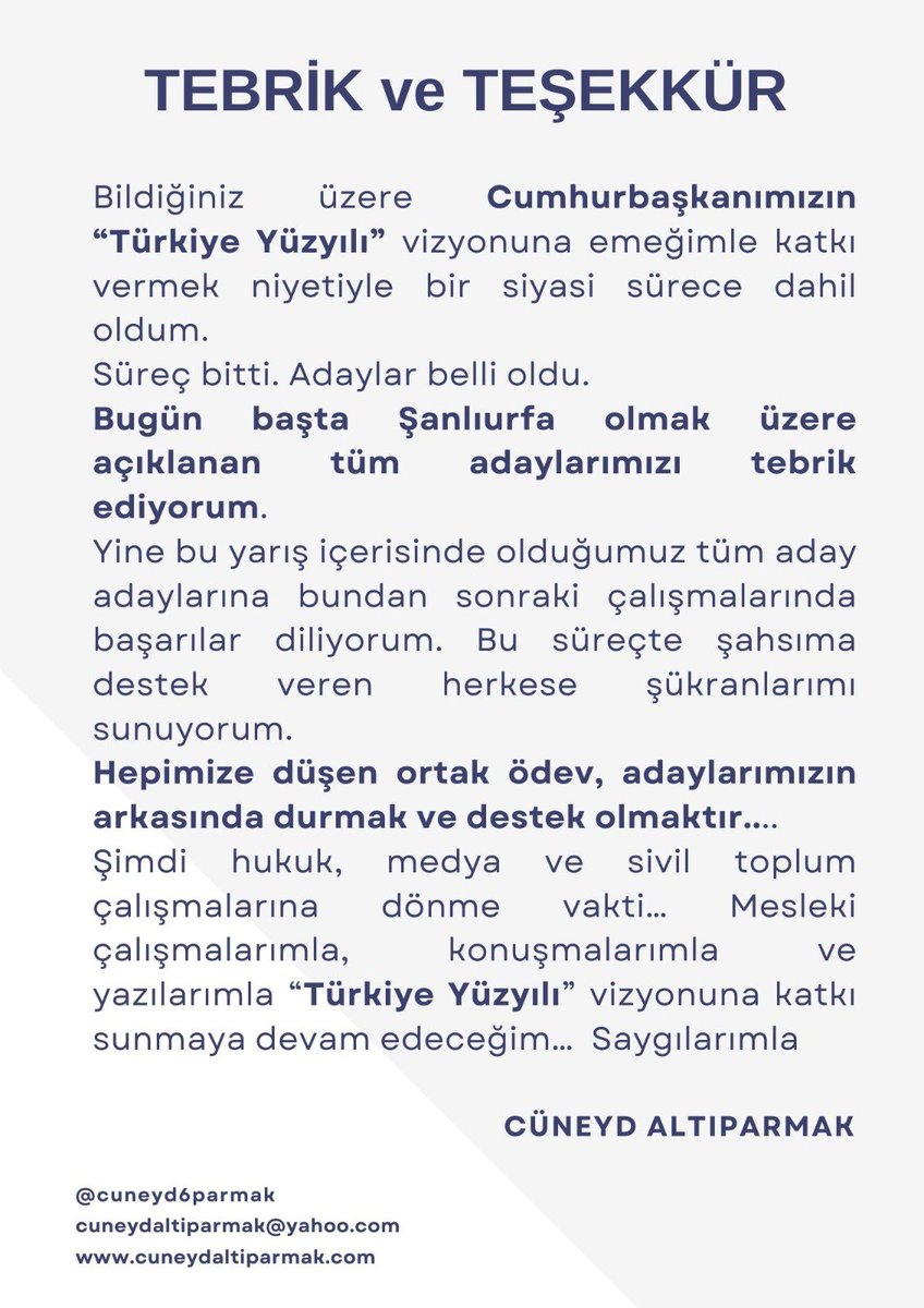 cuneyd6parmak's tweet photo. TEBRİK ve TEŞEKKÜR 🇹🇷 https://t.co/PylRoW3m8K