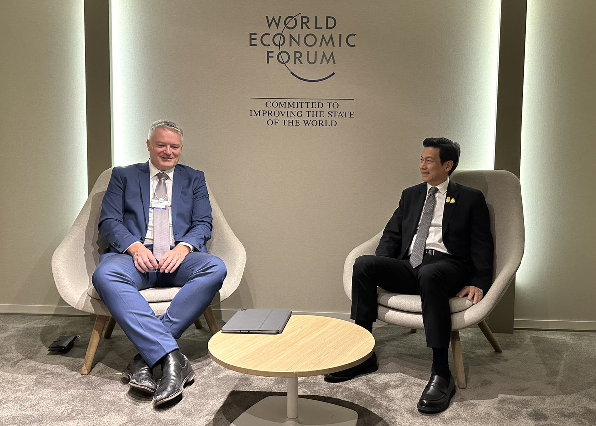 MFAThai's tweet photo. DPM/FM @drparnpreeb discussed with @MathiasCormann @OECD Secretary-General and informed of Thailand’s intention and readiness to apply for OECD membership. Such membership will be vital to improve standards of economy, good governance, education, and environment. (17 Jan 24) https://t.co/Ek9qRmRZER
