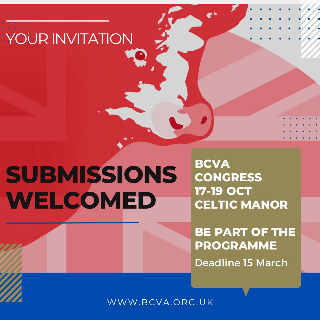 We are inviting submissions for 2024 to anyone who wants to be part of delivering high quality CPD for farm animal vets. We regularly get over 100 submissions. We will support your submission, and  welcome submissions from farm vets in practice. bcva.org.uk/cpd/bcvacongre…