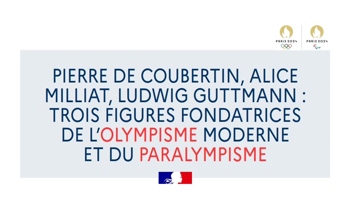 🏅 Quel rôle Pierre de Coubertin, Alice Milliat et Ludwig Guttmann ont-ils joué dans l’histoire des Jeux olympiques et paralympiques ?
Des figures fondatrices qui permettent de réfléchir particulièrement sur l’égalité femmes/hommes et sur l'inclusion.
👉 eduscol.education.fr/3896/une-annee…