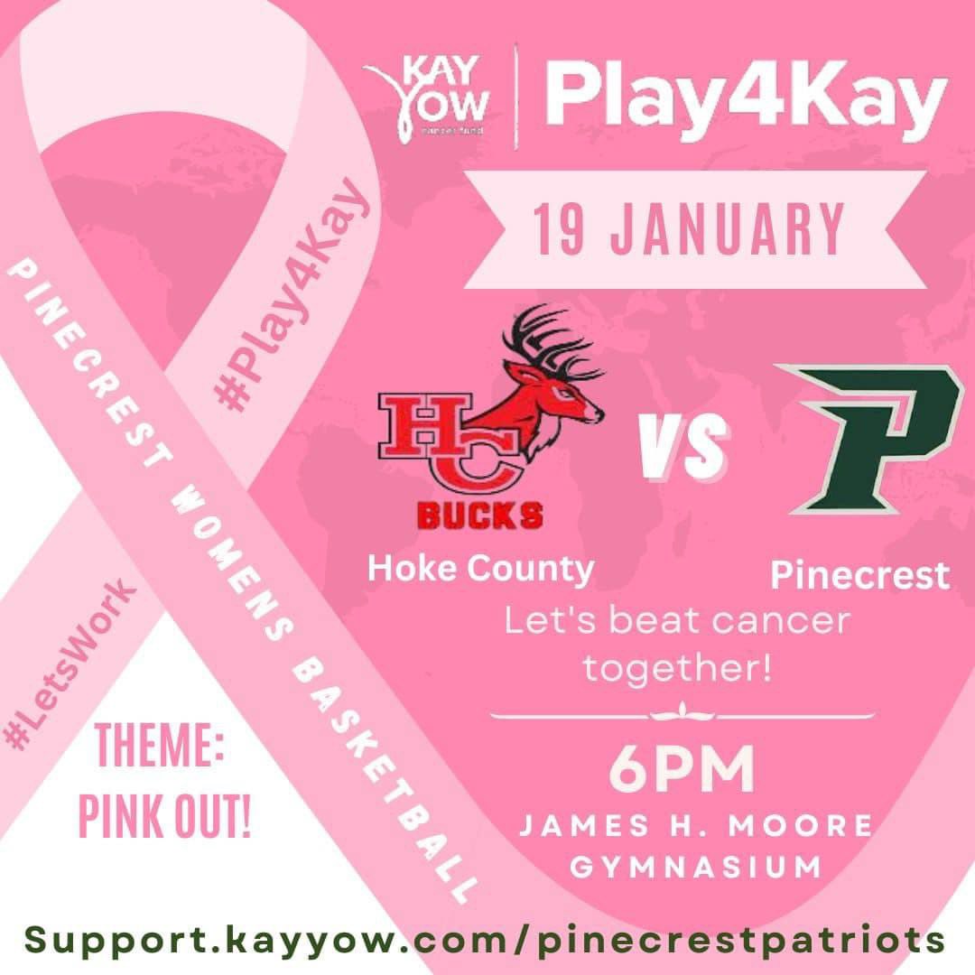 TOMORROW NIGHT! Come out and support your Lady Patriots as they play in their annual Play4Kay game!! #PCPR1DE
