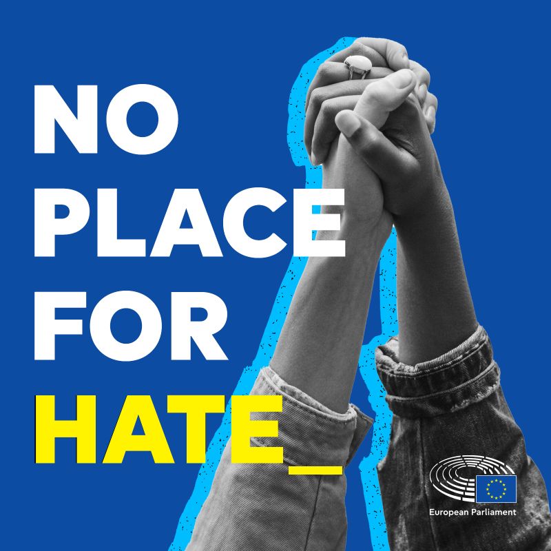 Europarl_EN's tweet photo. Parliament is calling on national governments to finally include hate speech and hate crimes among criminal offences across the EU by the end of the legislative term in June.

For more information: https://t.co/pPvArbEtuB https://t.co/AZHHKtf1Uu