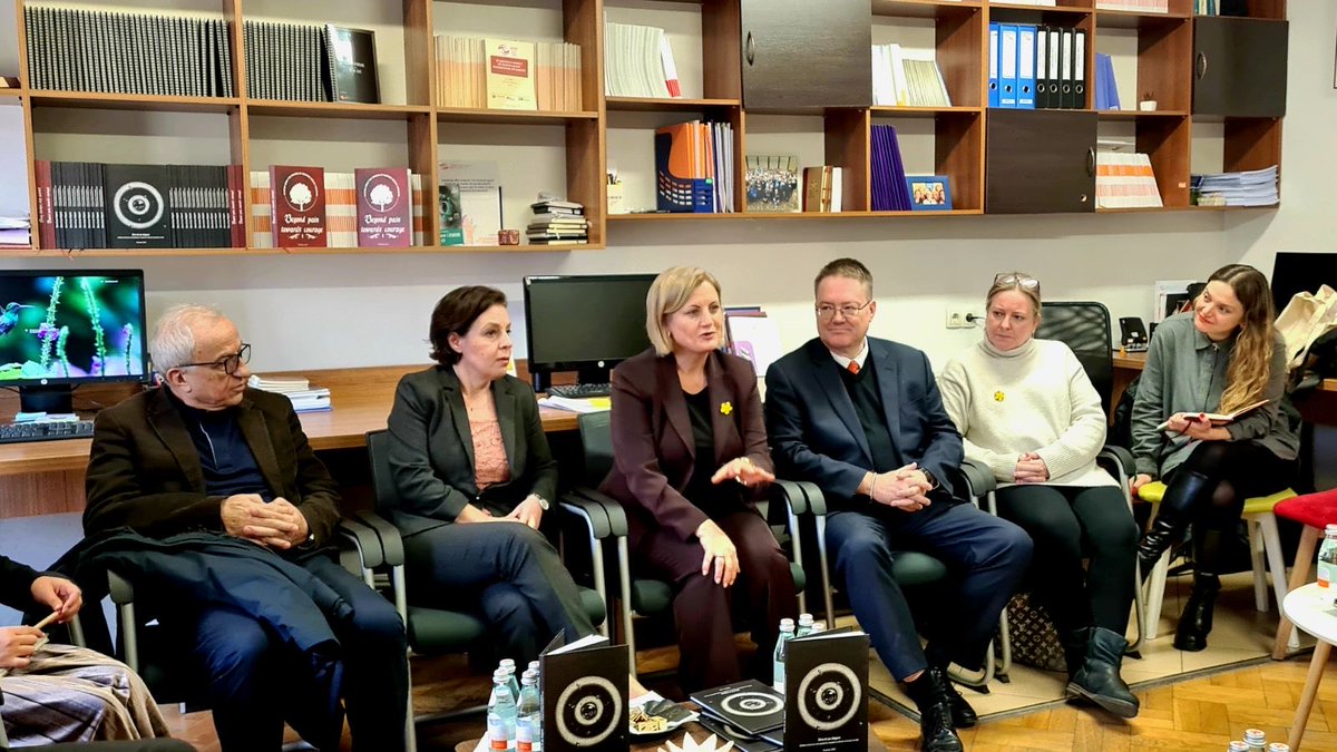 Happening now! Book promotion event for "Unheard Voices: Men's Stories of Overcoming the Trauma of Wartime Sexual Violence" with Kosovo's Minister of Foreign Affairs <a href="/gervallaschwarz/">Donika Gërvalla-Schwarz</a>  and UK Ambassador <a href="/nickabbottfcdo/">Nicholas Abbott</a> #KRCT #bookpromotion #wartimesurvivors #unheardvoices