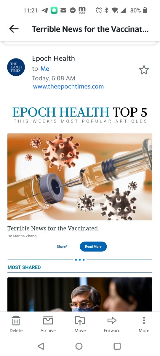 SeanSilvers5's tweet photo. @EpochTimes Shouldn't you be telling people that if they are vaxxed they are in danger and if they are not they are in danger. Joke site at this point just crushing it's own credibility https://t.co/204tHoJoRu