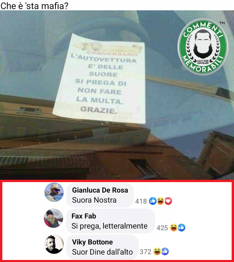 CM_Memorabili's tweet image. Perché 'ste pretese SUOR-dinazione? #commentimemorabili #suore #multe
