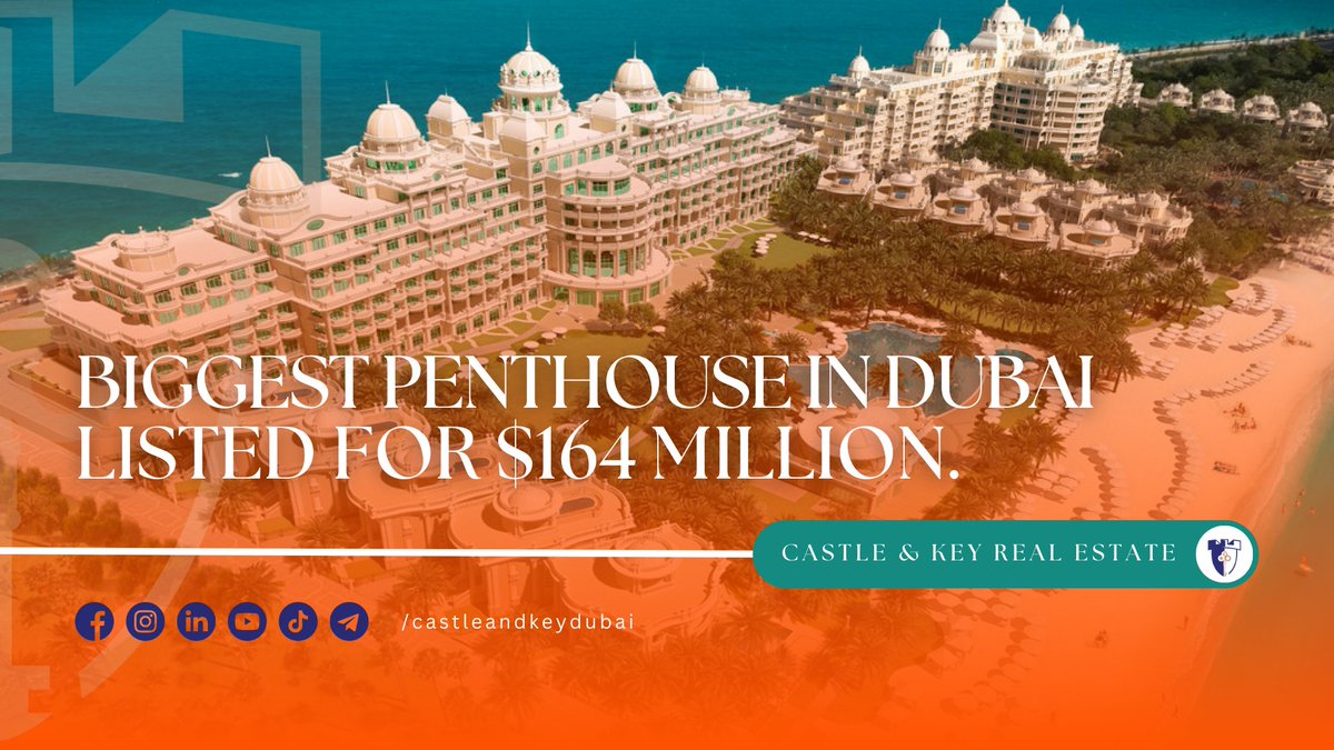 Biggest #dubaibeachfront #penthouse Listed for $164 Million. Situated in the #luxurious #oneatpalmjumeirah #realestatedevelopment, the #opulent #dubaipenthouse spans multiple floors, offering unparalleled #views and #lavish amenities. #dubairealestate

robbreport.com/shelter/homes-…