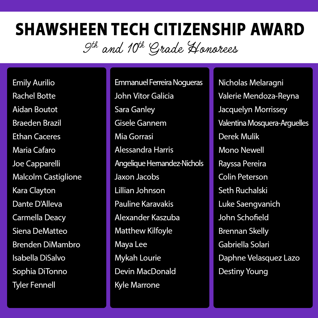 shawtech_hs's tweet image. Congratulations to the 9th and 10th grade students who were honored with Shawsheen&apos;s Citizenship Award! #WeAreShawsheen #ShawTechSuccess #ShawTechCTE
