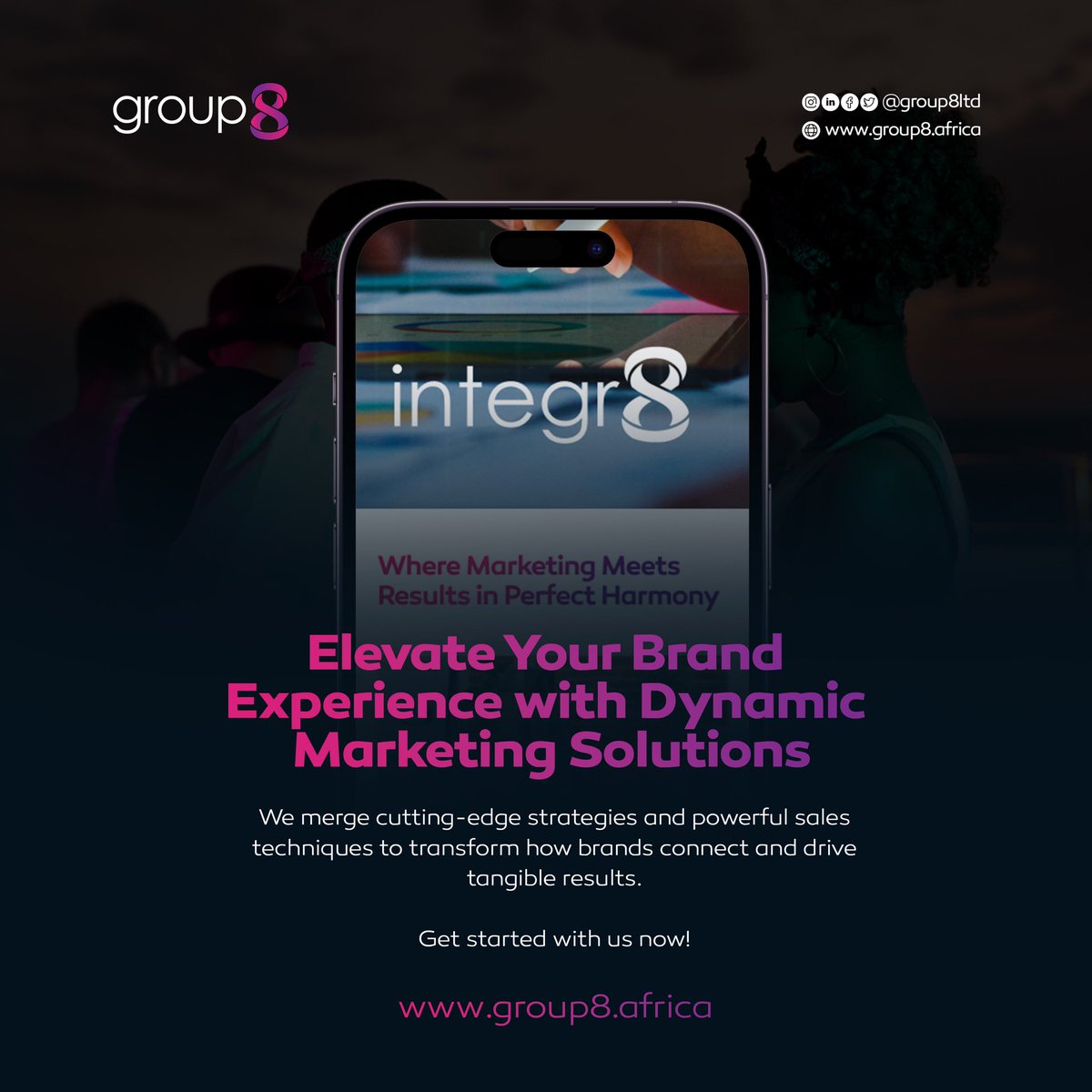 group8LTD's tweet photo. We're introducing you to Integr8, a powerhouse within Group8, where innovation meets impact. Experience the transformation – it's more than marketing; it's a revolution!

#group8 #group8LTD
.
.
#AfricanContentCreator #media #tech #impact #marketing #branding #africa #lifestyle https://t.co/GIqKp5rKFx
