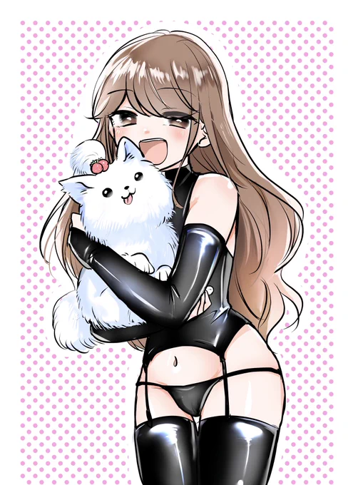 モコモコの犬とギラギラのボンデージ
