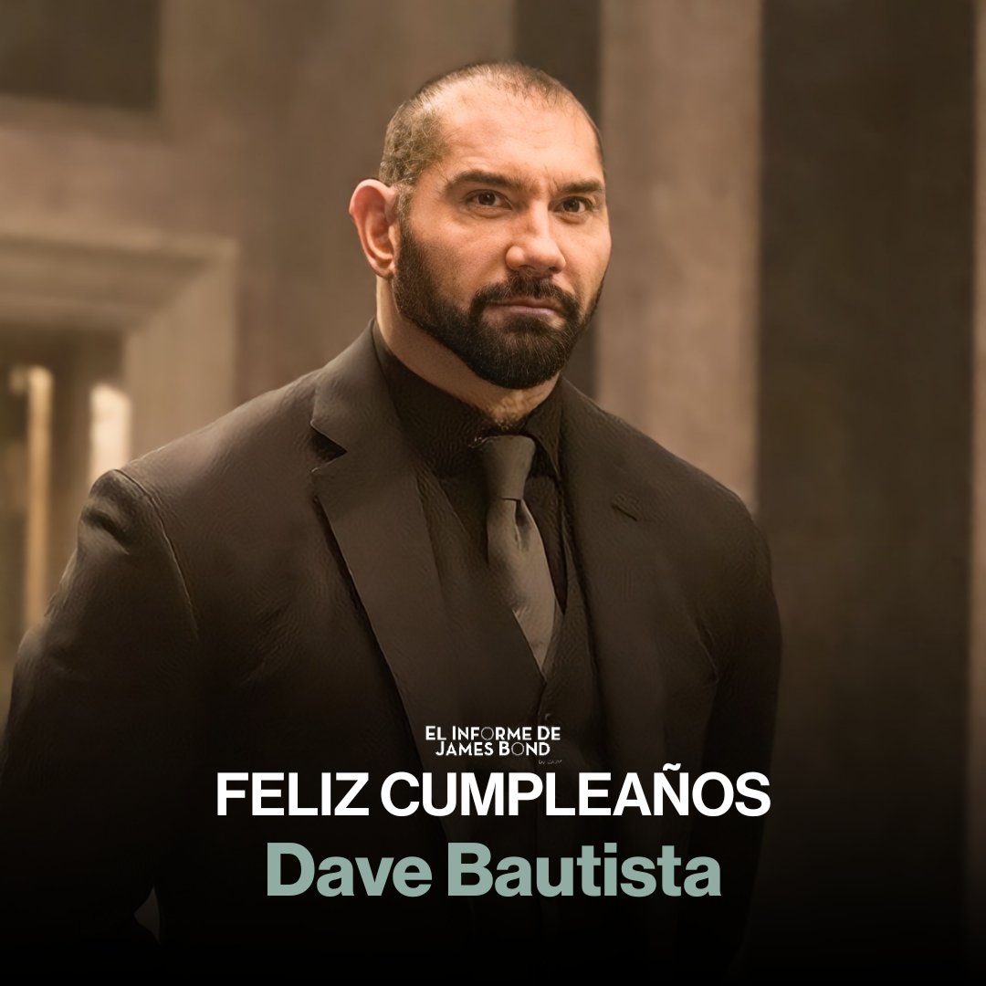 elinformede007's tweet photo. Hoy está de cumpleaños el actor estadounidense Dave Bautista. Él interpretó, en "SPECTRE" del 2015, al sicario y asesino Sr. Hinx; un hombre de pocas palabras pero muy efectivo. #IanFleming #JamesBond #DanielCraig #SPECTRE #Bond24 #DaveBautista #MrHinx #Henchman #Agente007 https://t.co/TPz9e5ijvv