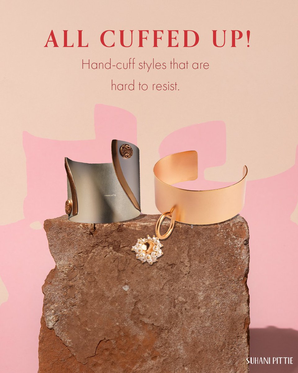 SuhaniPittie's tweet image. In 22K gold-plating, 92.5 silver plating, detailed embellishments and a craft that can tell many stories.

✨Suhani Pittie Hyderabad! 
bit.ly/3O6TUga

#SuhaniPittie #Handcuffs #Cuffbracelets #Bangles #Cuffbangles #Armour #Hyderabad #Jewelry #GoldJewelry #AbstractJewelry