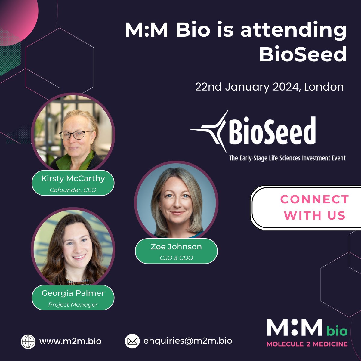 m2m_bio's tweet photo. M:M Bio is attending #BioSeed 2024! We are looking forward to hearing about the latest #innovations from early stage companies and connecting with founders &amp; investors.
Learn more: https://t.co/d5iCbn7fs1 https://t.co/Vt0PojsMM2