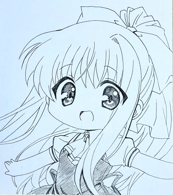 428日目のアナログイラストはAIRの観鈴ちんをいつも通りボールペンで〜