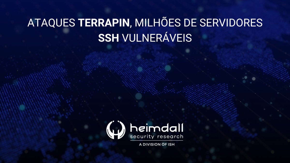 heimdallish's tweet image. Recentemente pesquisadores da #shadowserver, mapearam quase 11 milhões de servidores #SSH (Secure Shell) expostos à Internet que estão vulneráveis ao ataque #Terrapin. Esta vulnerabilidade recebeu o identificador CVE-2023-48795

Heimdall
ish.com.br/wp-content/upl…