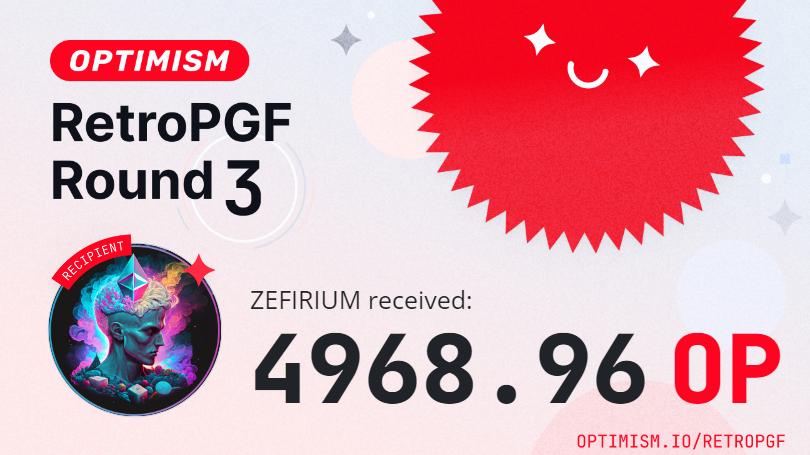 zefirium_crypto's tweet image. ✨🔴The rise of the phoenix 🔴✨
Well, first of all, thank you to everyone who has supported me on my journey of getting #RPGF3! I got my well deserved 5k OP and am ready to work even harder for next season. One thing I&apos;ve realized for myself is individual contribution&amp;gt;team…