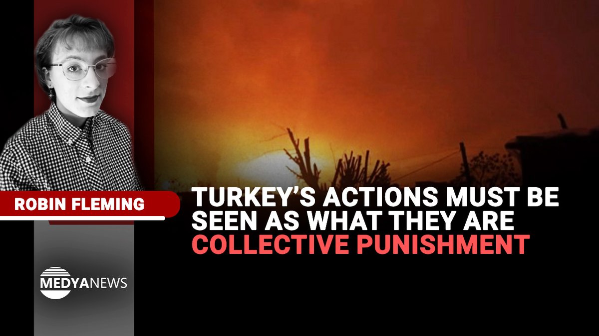 medyanews_'s tweet image. 💬 Columnist Robin Fleming examines Turkey’s latest #bombardment of civilian infrastructure in northeast Syria, asking why the #US and the #internationalcommunity stand in silence while Turkish forces commit acts of collective punishment against #Kurds.

🖊 Robin Fleming