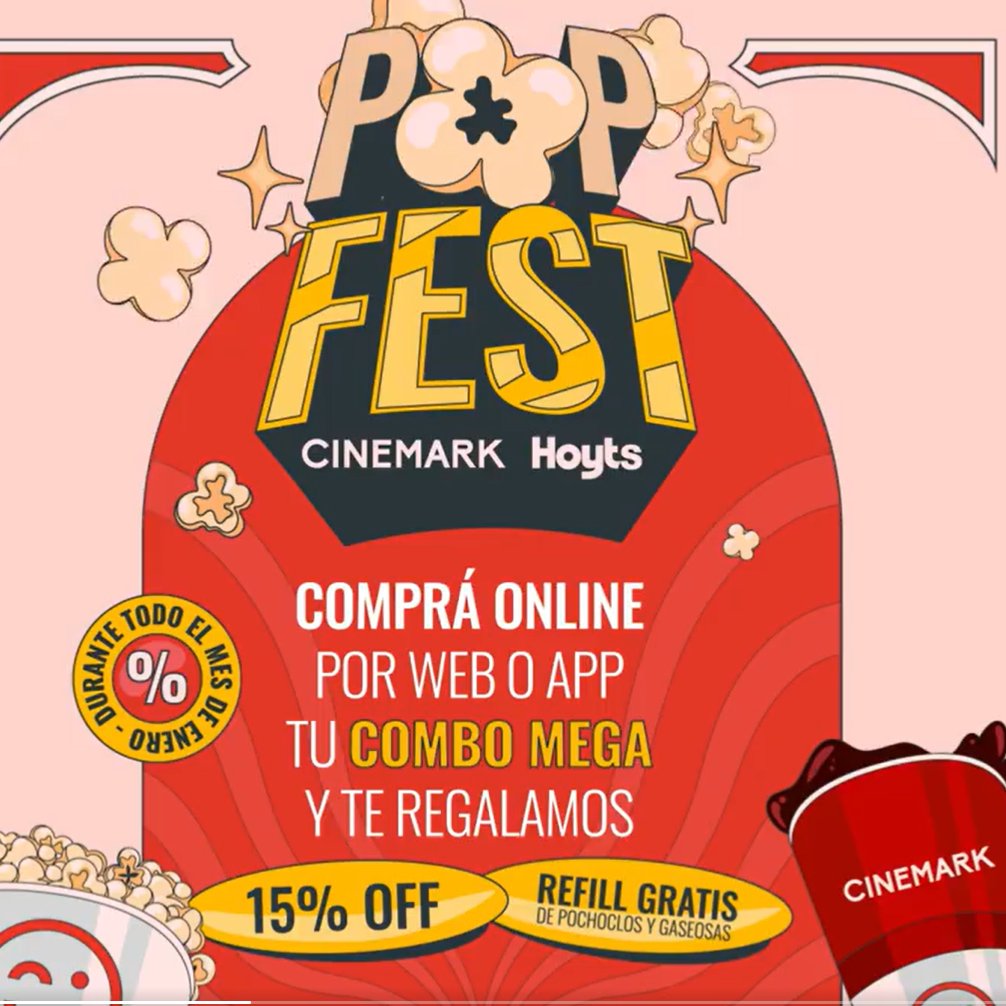 AhorrandoAndoAr's tweet photo. Cinemark Hoyts
Comprando online o por la app el #ComboMega en @CinemarkHoyts hay 15% de descuento y un refill gratis de pochoclos y gaseosas.
Vigencia: durante todo enero 2024.
Más info:
https://t.co/47Zq0vXLZG https://t.co/6iSjJggsWk