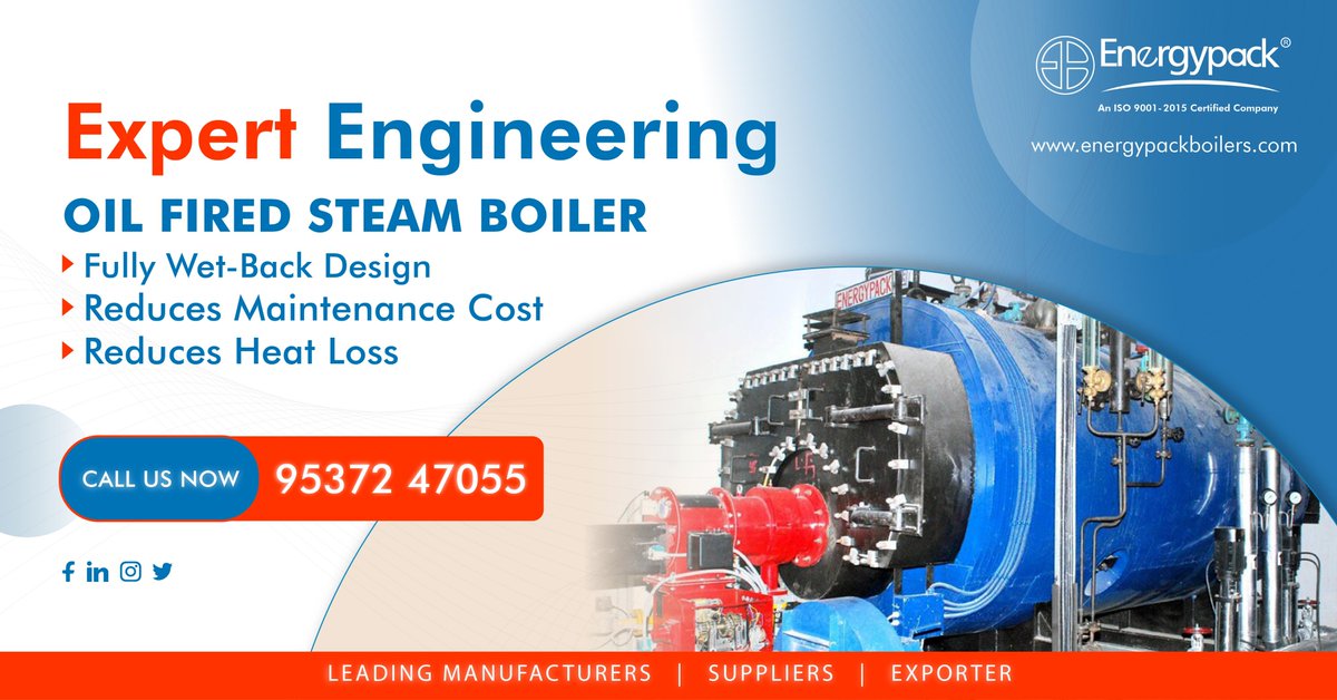 EBPLtweets's tweet image. Expert Engineering
Our bestseller...
OIL FIRED STEAM BOILER: EBPL SERIES
👉🏿Fully wet-back design.
👉🏿Three passes extract maximum usable heat.
👉🏿Large water–surrounded furnace tube. 
Please contact us on: 02676 247 247
#IBRSteamboilers #expertengineering #steamboilers  #oilfired