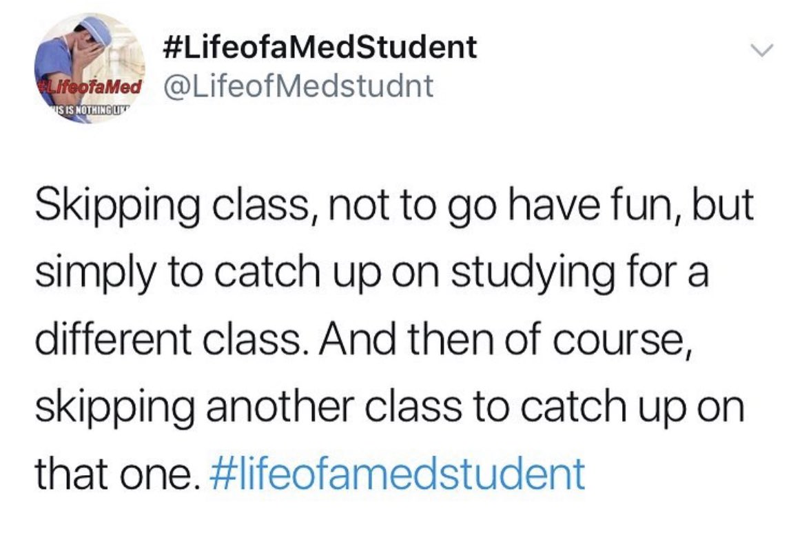 The vicious cycle of the med student continues... #lifeofamedstudent
