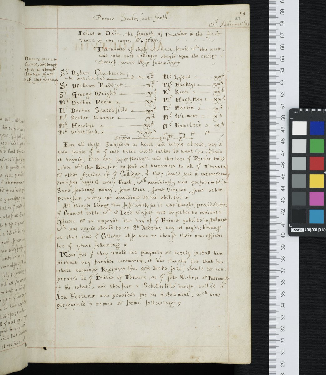 MS 52 is now available online. This MS consists of 2 works - a Latin verse life of the college's founder Thomas White, and an account of celebrations that took place at the college from 1607-1608. (Pictured: Fols. 31v and 32r) You can view in here: digital.bodleian.ox.ac.uk/objects/dcc491…