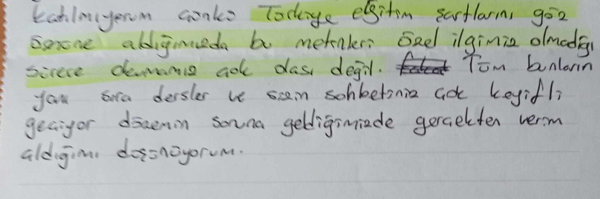 Psikoloji bölümü öğrencileriyle yaptığımız felsefe dersleri sonunda anonim olarak dersin içeriğini, ders yapma yöntemimi eleştirmelerini istemiştim. Anlıyorum ki zorlanmalarının asıl nedenleri bu dersi aşıyor.