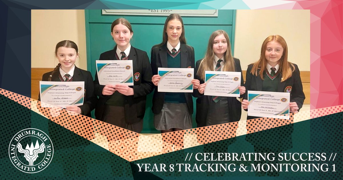 _Drumragh's tweet photo. Congratulations to all our students who received awards for their Tracking & Monitoring 1 performance. The following students received certificates for Highest Attainment or Individual Excellence from T&M1: #ExcellenceForEveryone #celebratingsuccesstogether #ChooseIntegrated https://t.co/SsooAIasf7