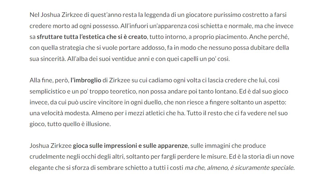 La sensazione che si ha quando guardiamo giocare #Zirkzee è quella di un affanno: perché fa giocate meravigliose e perché non gli crediamo davvero fino in fondo. ✨

#ThiagoMotta ci ha creduto, e gli ha giurato di portarlo con sé ovunque andrà. Dove? Lo scopriremo presto.