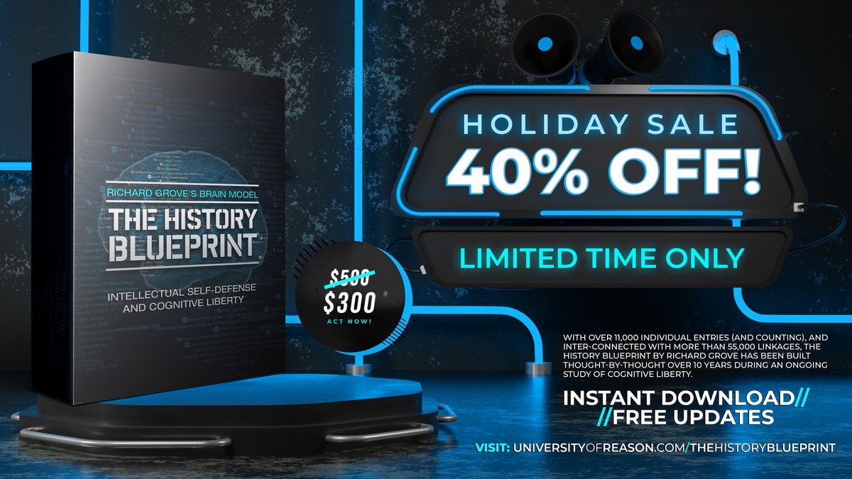 Get $200 off The History Blueprint, packed with years of primary source material compiled by Richard Groves. This deal includes a bonus package that will blow your mind! universityofreason.com/thehistoryblue… 

 #HistoryBlueprint #ForensicHistorian #EvidenceBasedResearch #BrainModelSoftware