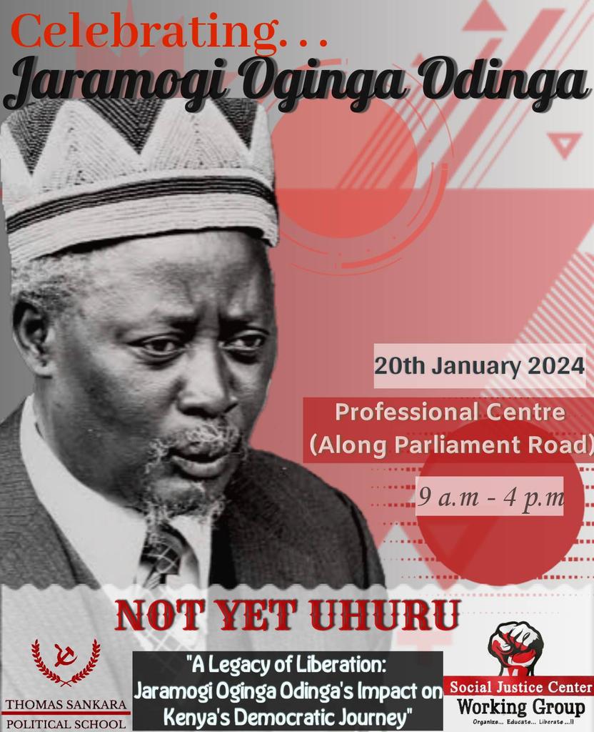 UhaiWetu's tweet photo. "....A people without knowledge of their past history, origin and Culture is like a tree without roots"~ Marcus. G
 
On Saturday 20th/01/2024; we shall be gathered at Professional Center from 9am to 4pm to reclaim and learn from our history as we celebrate Jaramogi Oginga Odinga! https://t.co/Uq6eSpDBB4