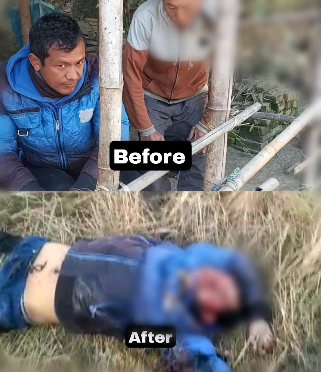 ml_akari18931's tweet photo. In a fresh attack, #KukiMilitants tortured and killed three meitei. They are O.Bamonjao, 63; O. Manitomba, 37 &amp; Th. Somen, 56. The incident happened at around 2 pm at Kha Khunou water supply, Ningthoukhong Khunou. They were tilling their farmland when the attack happened https://t.co/rQaI9CIs8l