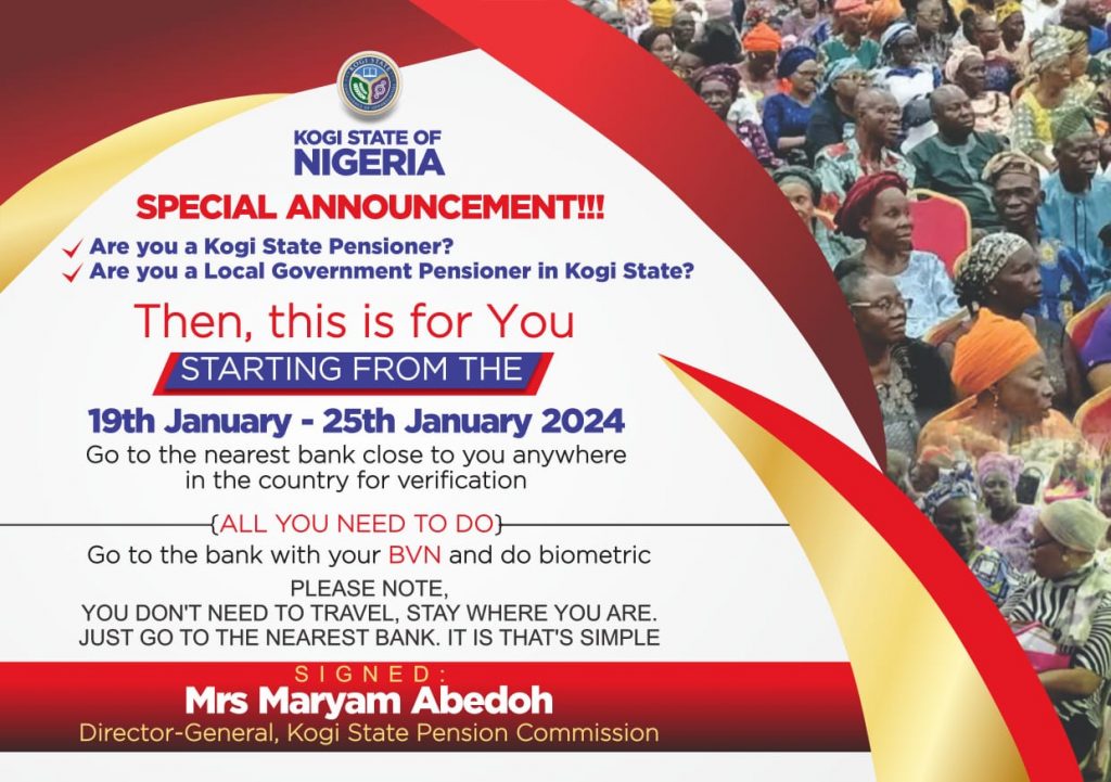 KOGI STATE SPECIAL ANNOUNCEMENT.