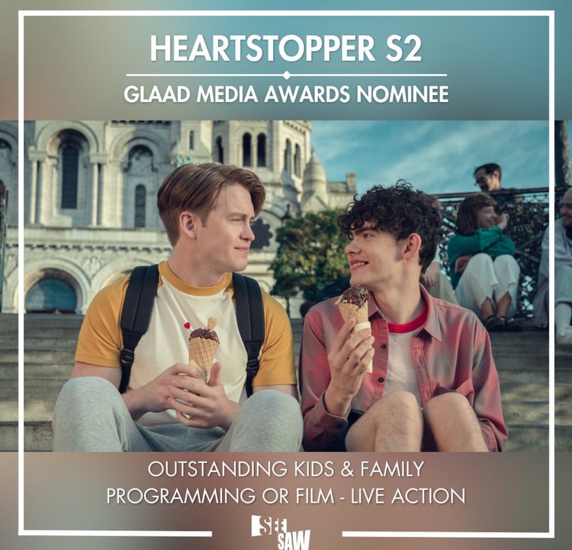 Heartstopper nominado por segundo año consecutivo en los premios Glaad Media Awards