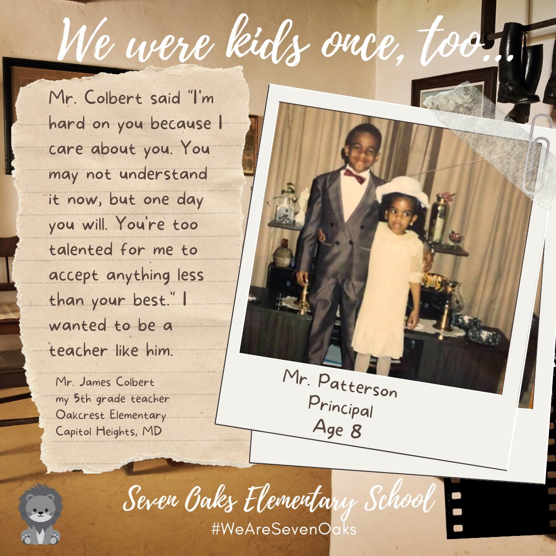 SevenOaksES's tweet photo. #WeWereKidsOnceToo #WednesdayFeature
#WeAreSevenOaks #MeadeStrong https://t.co/LUxvpb2JJb
