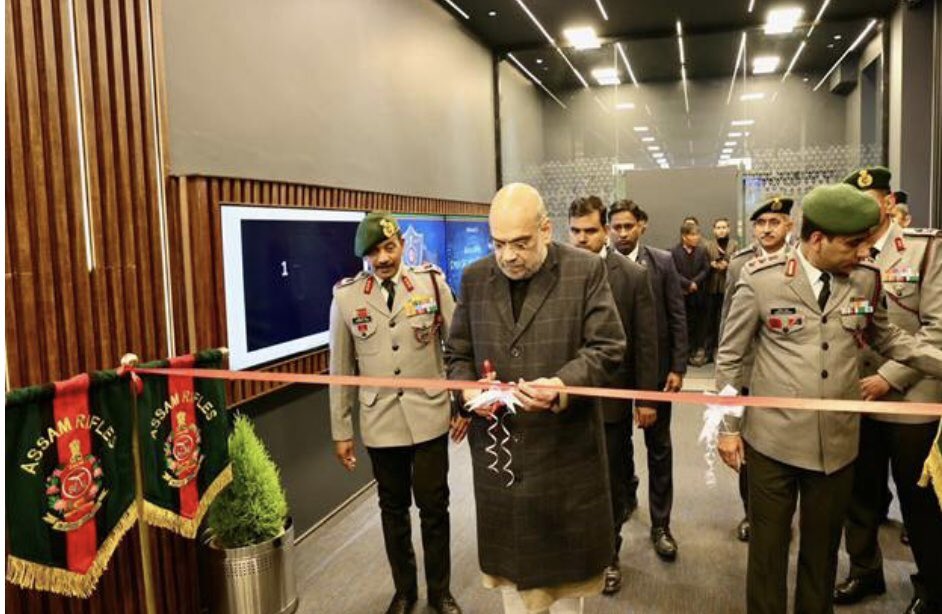 journo_jitendra's tweet photo. Union Home Minister and Minister of Cooperation, #AmitShah inaugurates Cyber Security Operations Centre in #AssamRifles Headquarters at #Shillong, today. #MHA @official_dgar https://t.co/G0ckoT5vmJ
