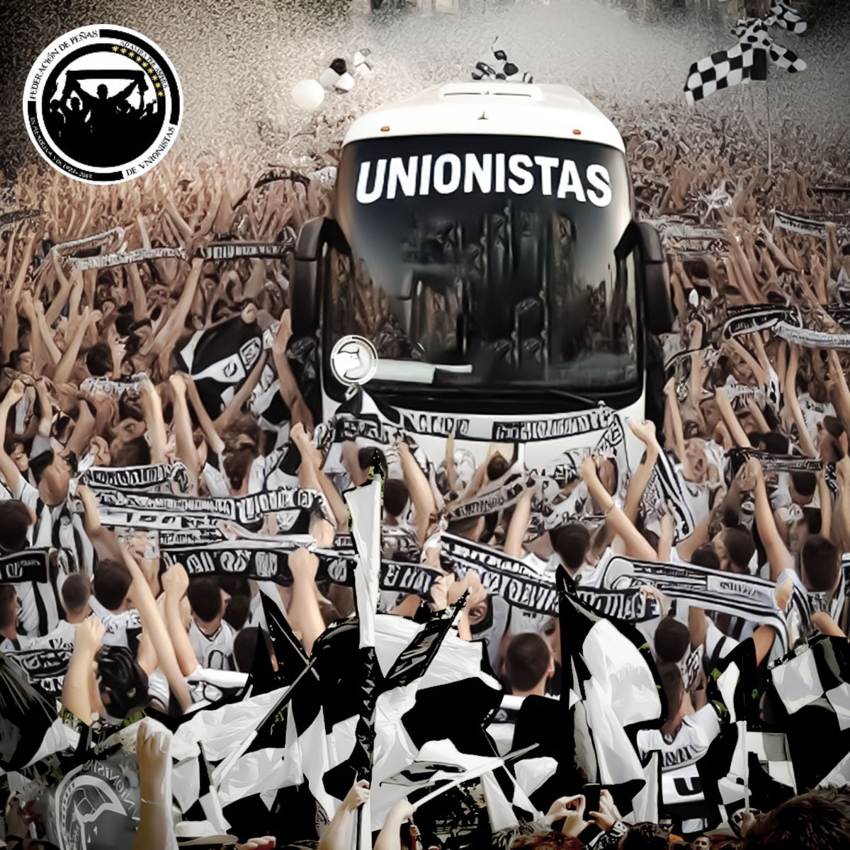 FPUnionistas's tweet photo. 🏳️ Recibimiento al BUS🏴

📍 Avenida Carlos I
🕔 A las 17:00H

Recibimos el 🚌 de @UnionistasCF a su llegada al Reina Sofía.

Se repartirán aplaudidores, busca a los voluntarios para facilitarles su labor ⚪⚫ https://t.co/iTxlImgn2z