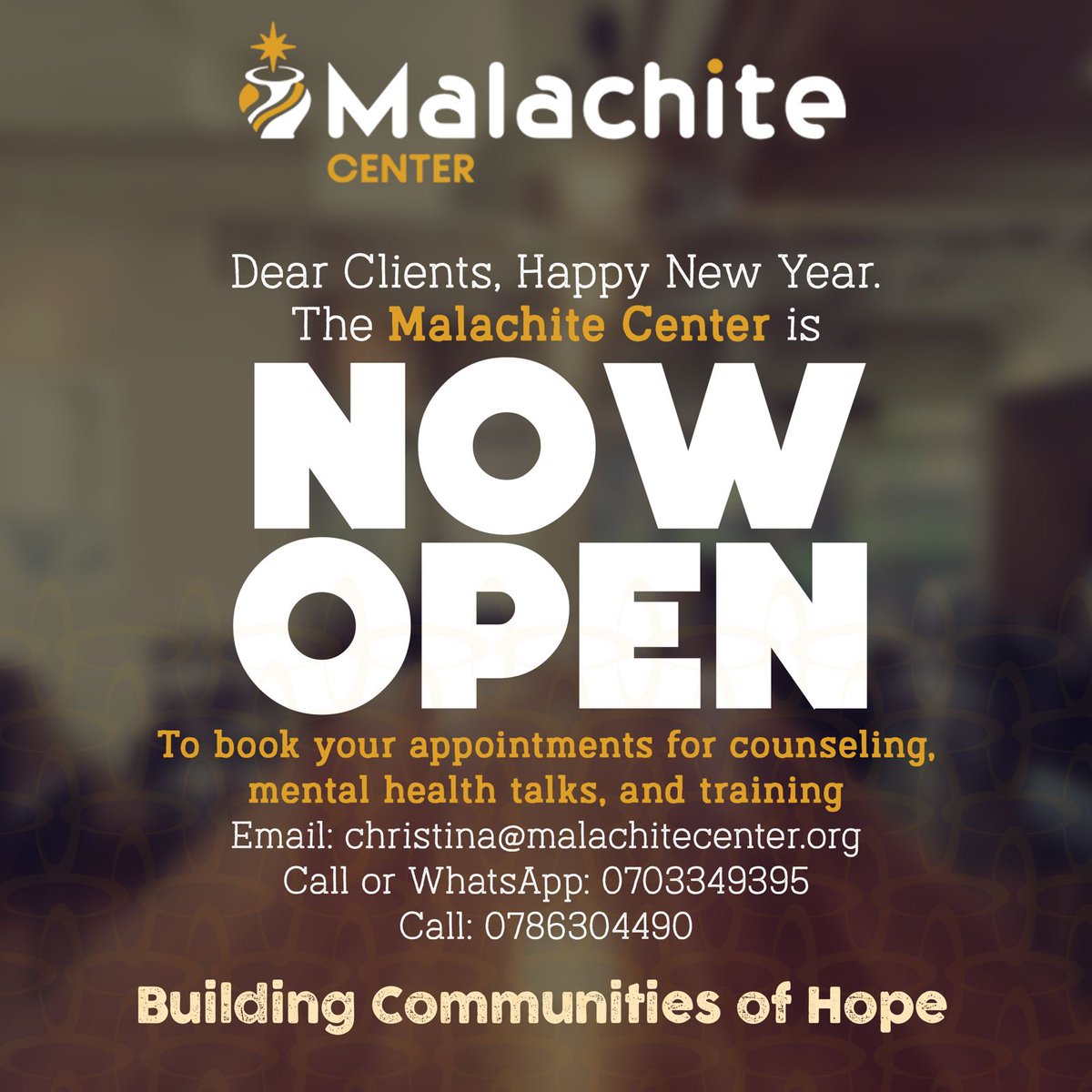 MalachiteCenter's tweet photo. Welcome to Malachite Center, where we are committed to restoring mental well-being through a range of evidence-based conventional &amp; biblical-based therapeutic approaches. https://t.co/GOb4KFYypF