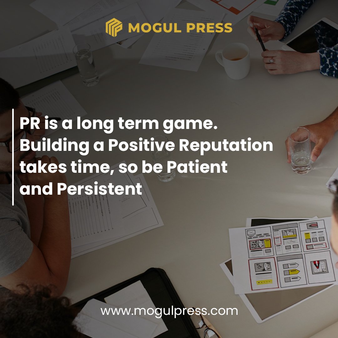 It takes time to build a solid reputation through public relations. Continue to be receptive and consistent, and your brand will shine. 

#mogulpress #pragencylife #publicrelations #branding101 #credibility #trendingstrategy #Brandreputation